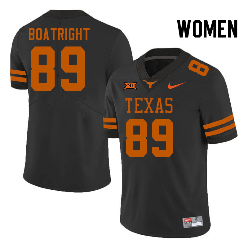 Women #89 Ty Boatright Texas Longhorns College Football Jerseys Stitched Sale-Black
